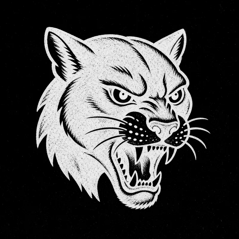 Panther head, traditional flash design