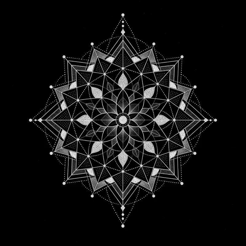 Mandala, blackwork flash design