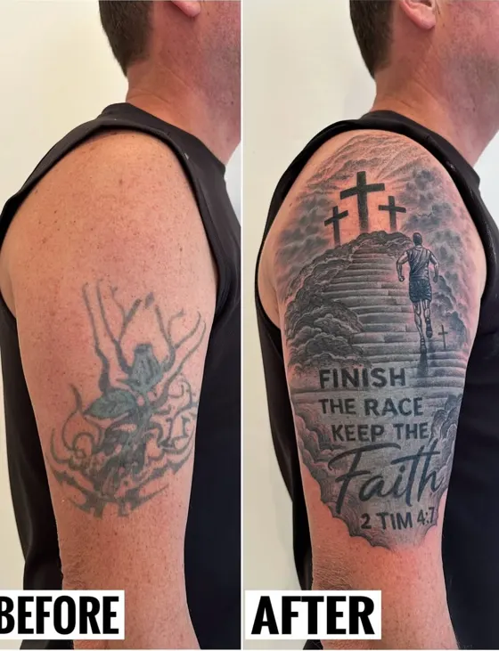 Cover-up 5: before on the left, after on the right