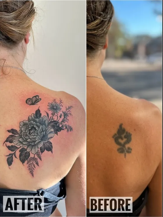 Cover-up 7: after on the left, before on the right